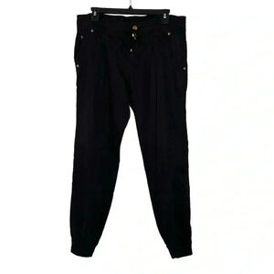 Tally Weijl Black Paper Bag Jogger Trouser Low Rise Black Pants Women Size L
